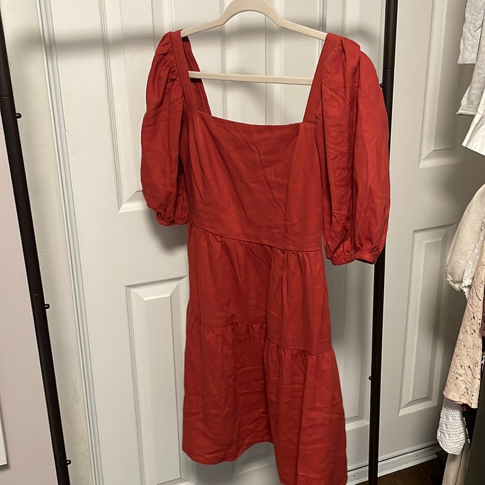 Burnt orange fall dress